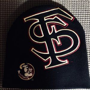 FLORIDA STATE UNIVERSITY KNITTED HAT, WITH SEMINOLE LOGO GRAPHICS
